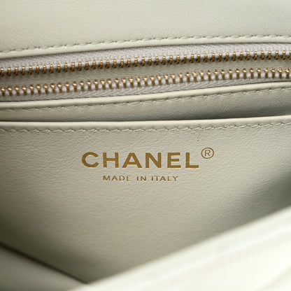 Chanel Lambskin Quilted Mini Sweet Camellia Flap Light Blue 7 of 12