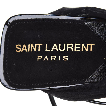 Saint Laurent Patent Calfskin Edie Studded Sock Pumps 35.5 Black 6 of 11