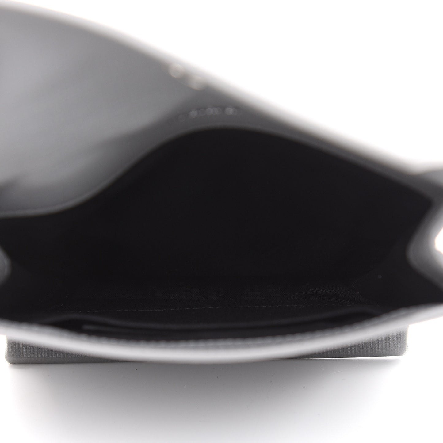 Squared Calfskin Logo Shopping Envelope Clutch Balenciaga Grey