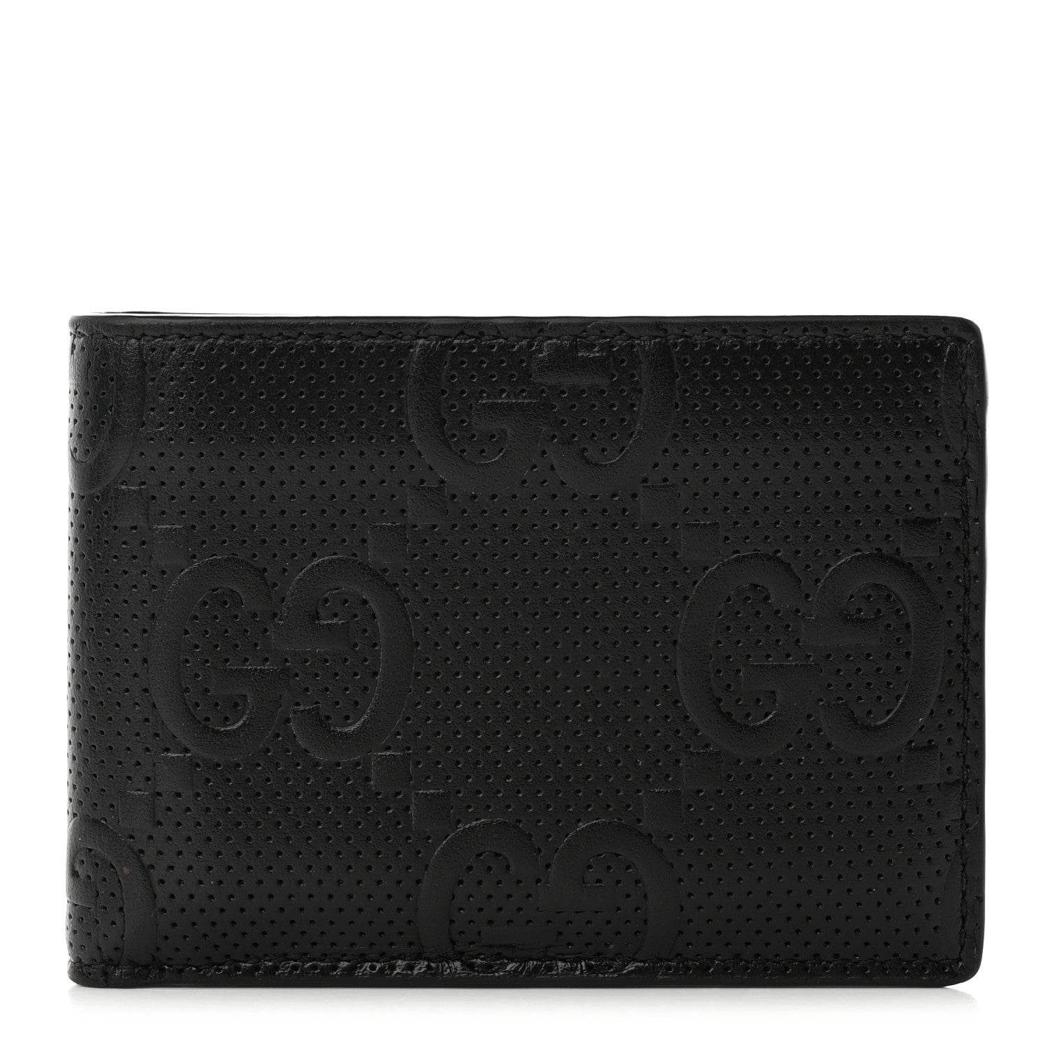 Gucci Calfskin GG Tennis Embossed Bi-Fold Wallet Black 1 of 13