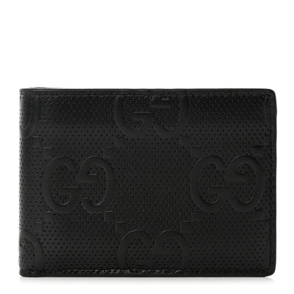 Gucci Calfskin GG Tennis Embossed Bi-Fold Wallet Black 1 of 13