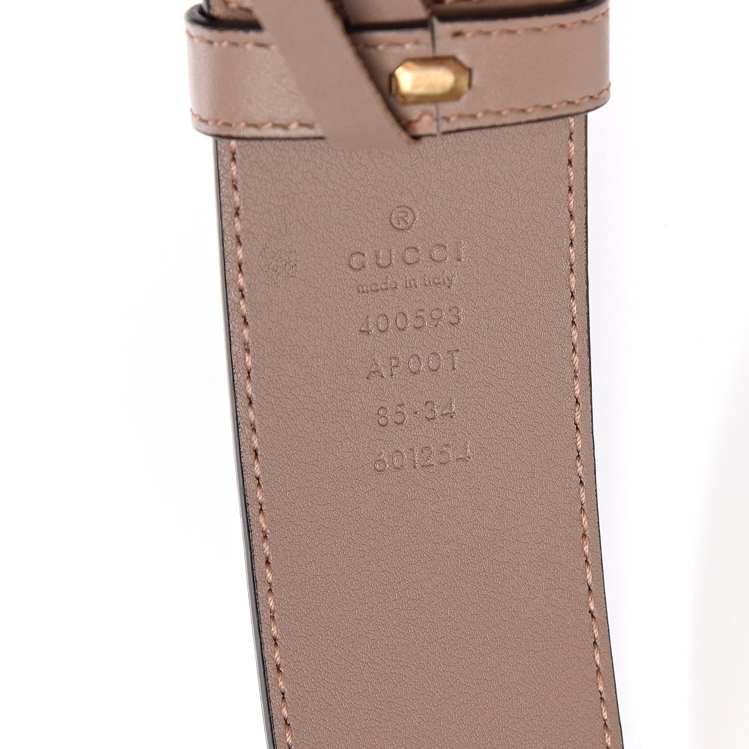 Gucci Calfskin Double G 40mm Belt 85 34 Porcelain Rose 5 of 5