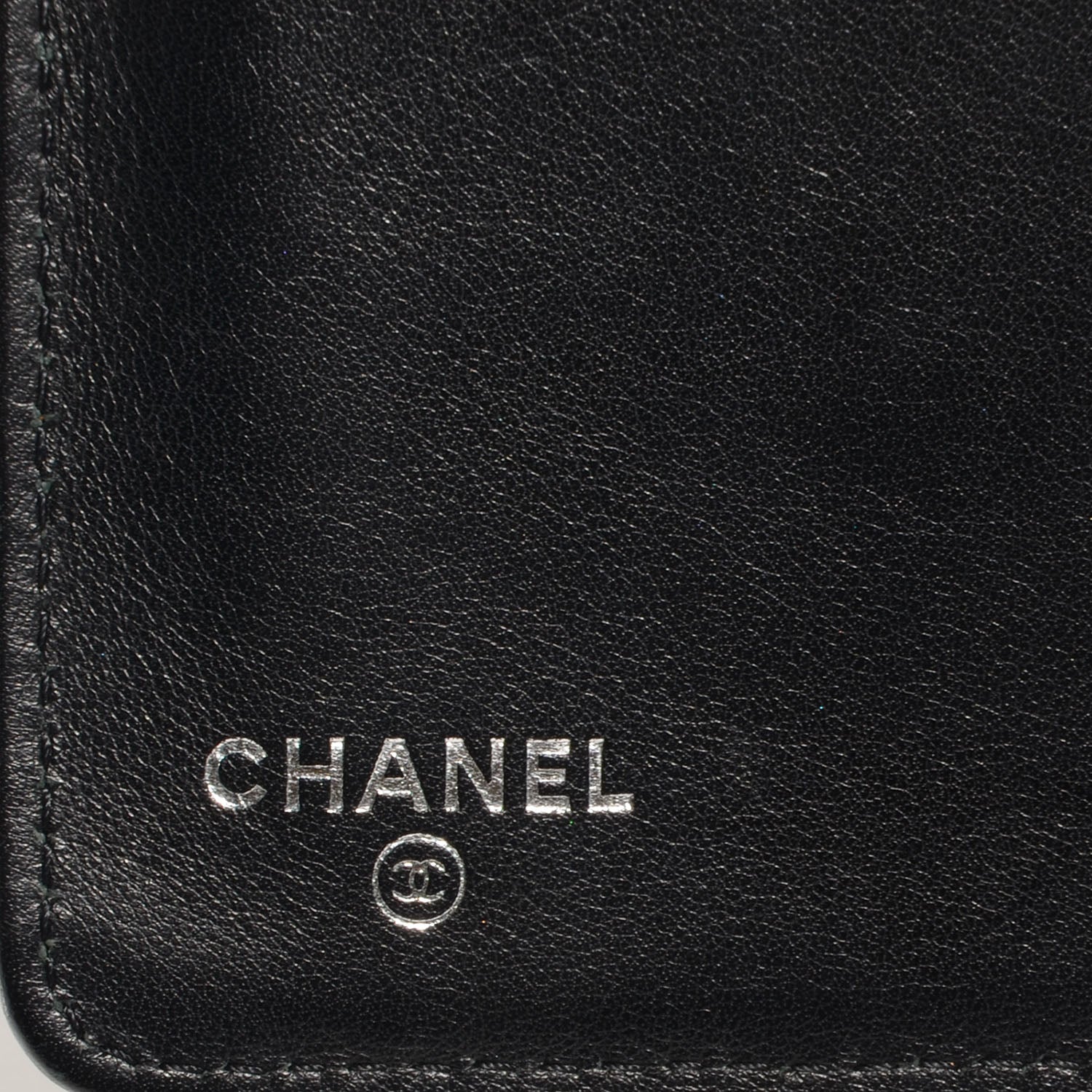 Chanel Glitter Patent Yen Wallet Black 7 of 9