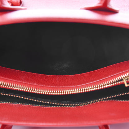 Saint Laurent Grained Calfskin Sac De Jour Lipstick Red 20 of 24