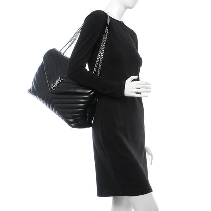 Saint Laurent Calfskin Y Quilted Monogram Large Loulou Chain Satchel Black 3 of 13