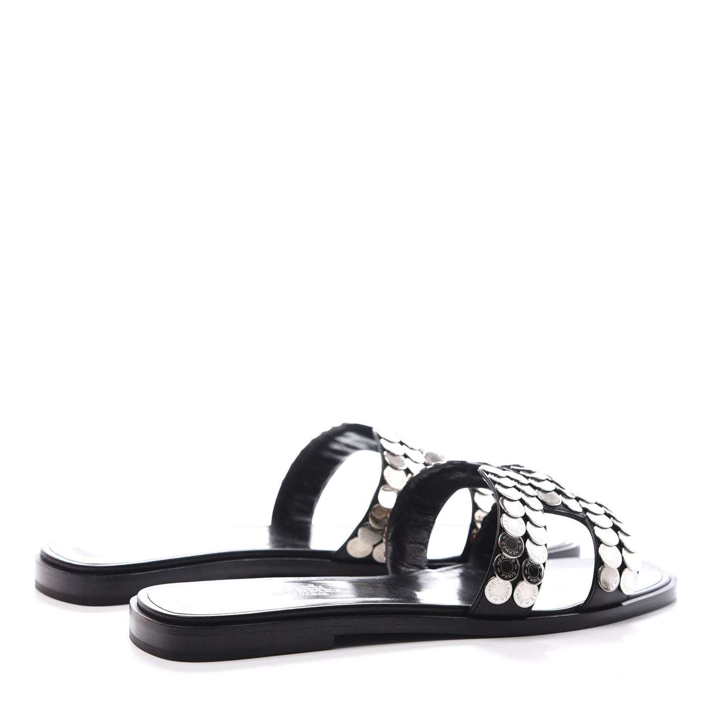 Calfskin Clou De Selle Oran Sandals 37 Black