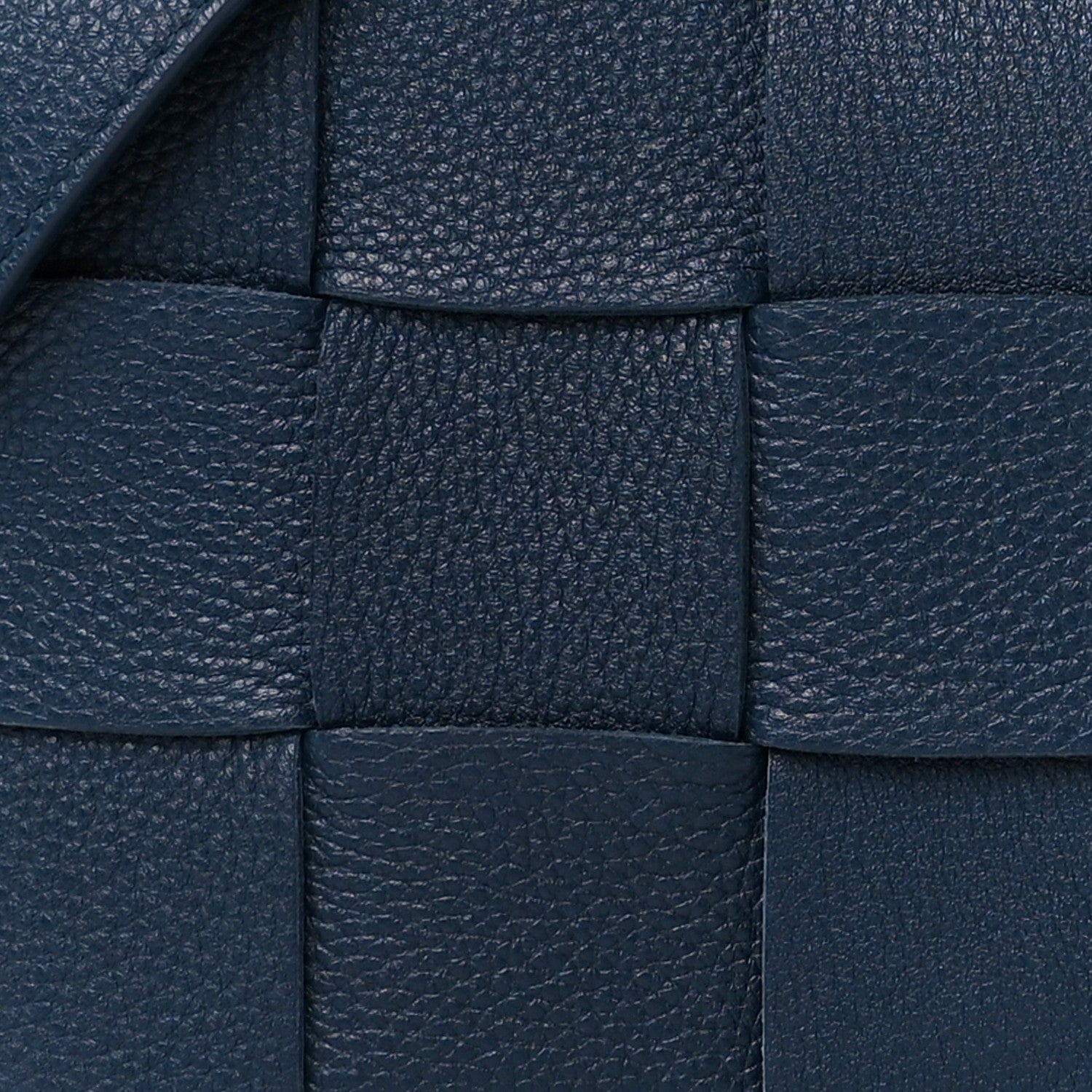 Bottega Veneta Grained Calfskin Maxi Intrecciato Cassette Crossbody Bag Deep Blue 10 of 12
