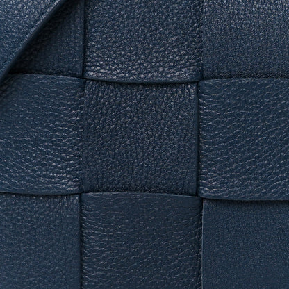 Bottega Veneta Grained Calfskin Maxi Intrecciato Cassette Crossbody Bag Deep Blue 10 of 12
