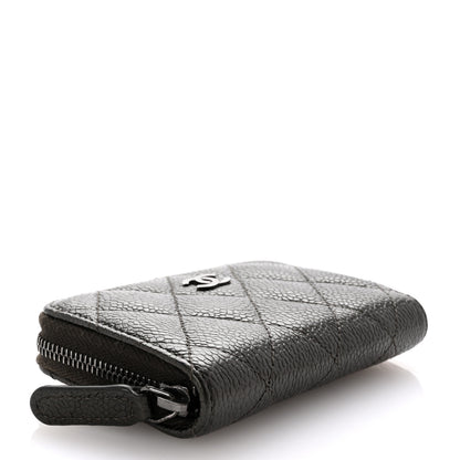 Chanel Caviar Quilted Zip Coin Purse Dark Charcoal 4 of 8