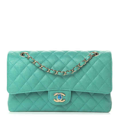 Chanel Iridescent Caviar Quilted Medium Double Flap Green 1 of 4