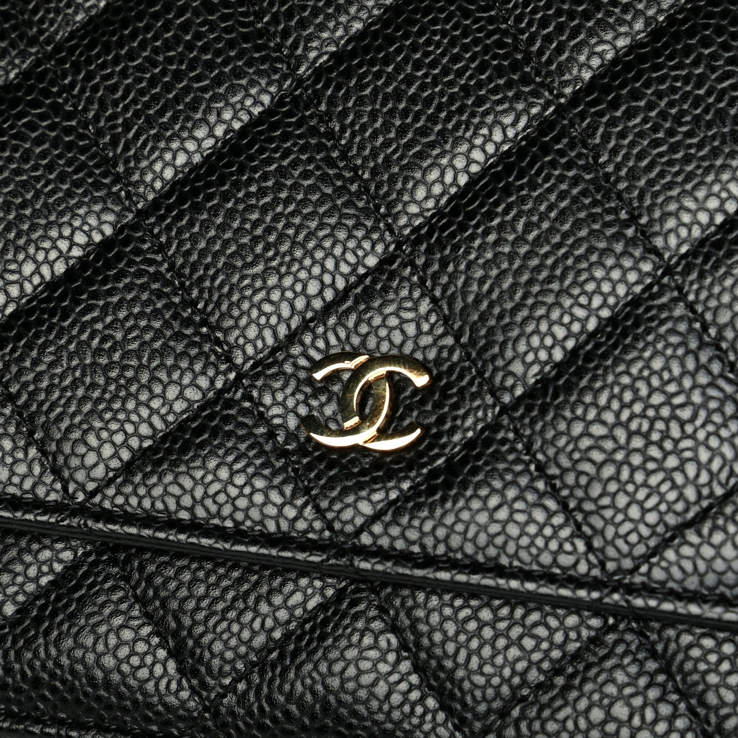 Caviar Quilted Wallet On Chain WOC Black
