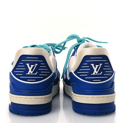 Louis Vuitton Calfskin Embossed Monogram Mens LV Trainer Sneakers 8.5 Blue 6 of 12