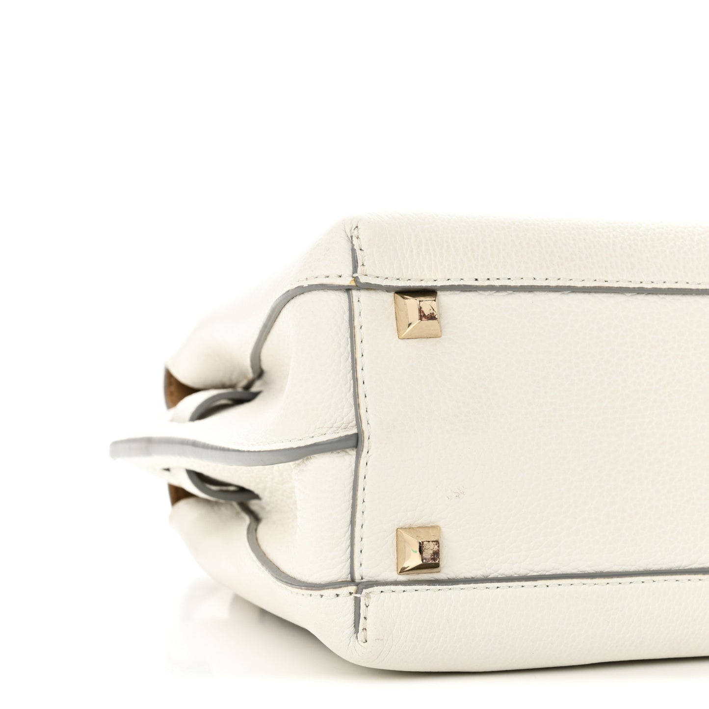 Grained Calfskin Mini Milla Tote White Flake