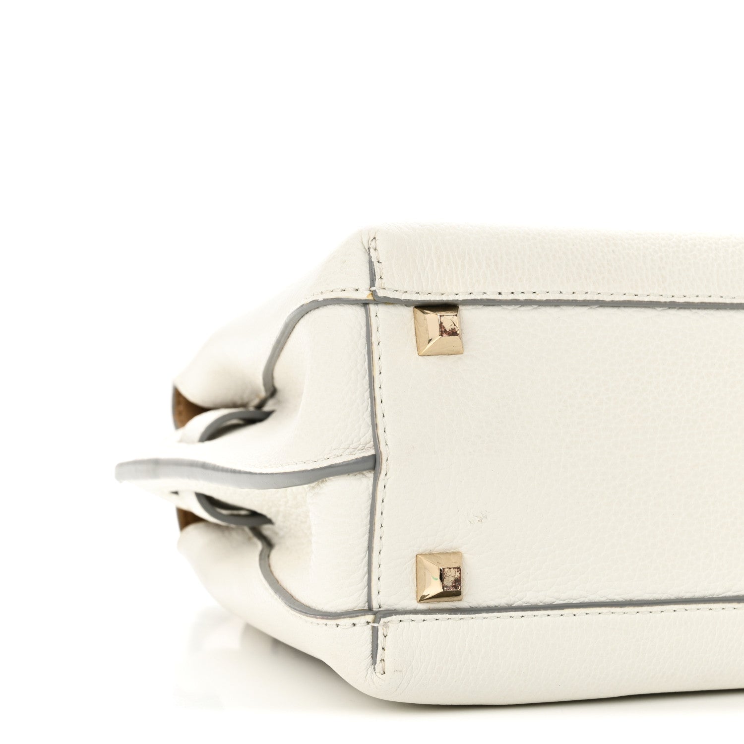 MCM Grained Calfskin Mini Milla Tote White Flake 7 of 9