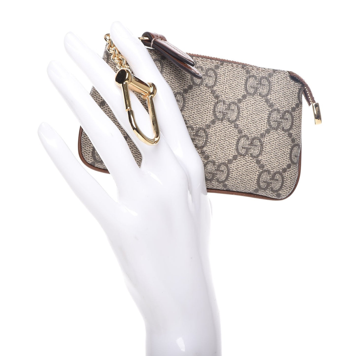 GG Supreme Monogram Key Case Brown