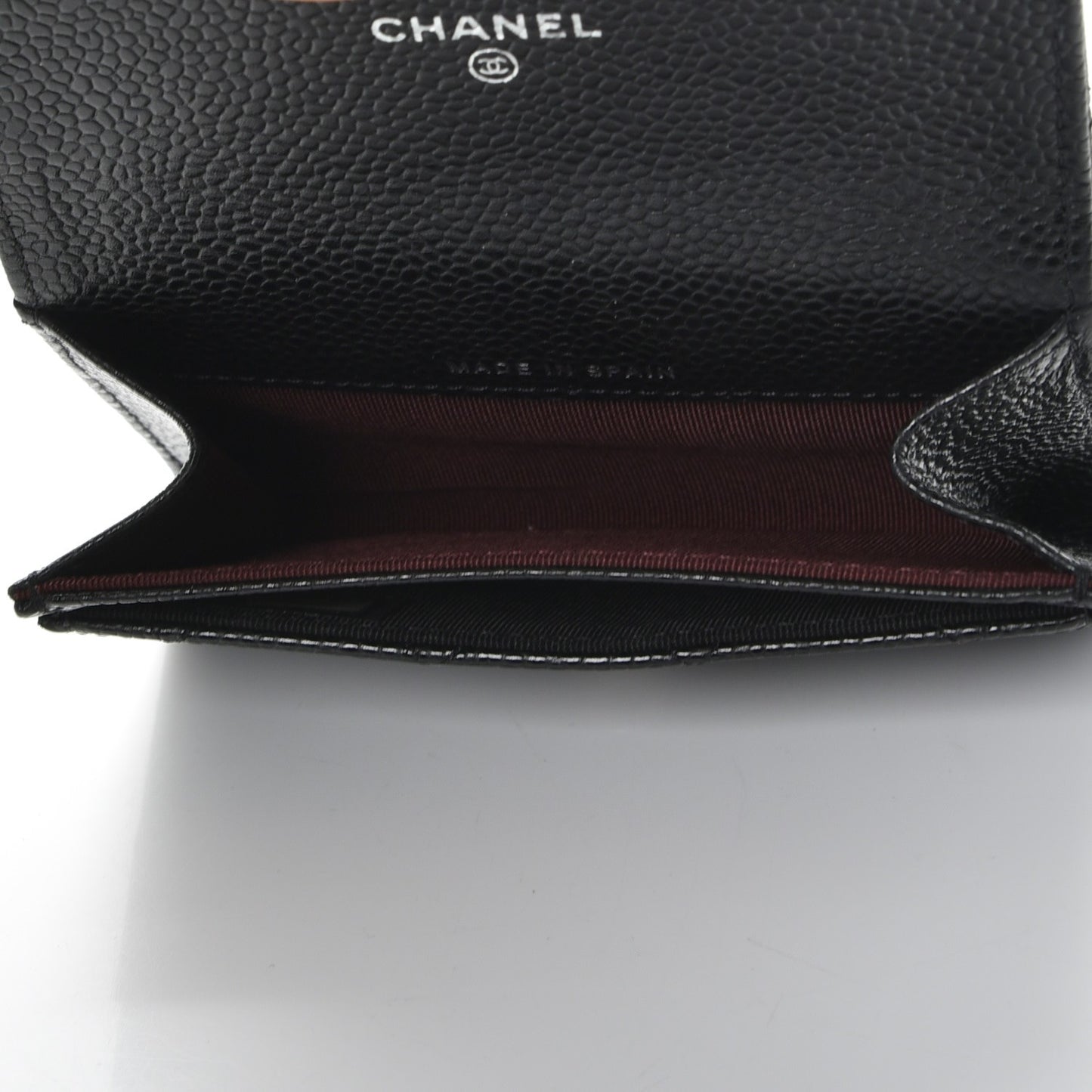 Caviar Quilted Flap Card Holder Black
