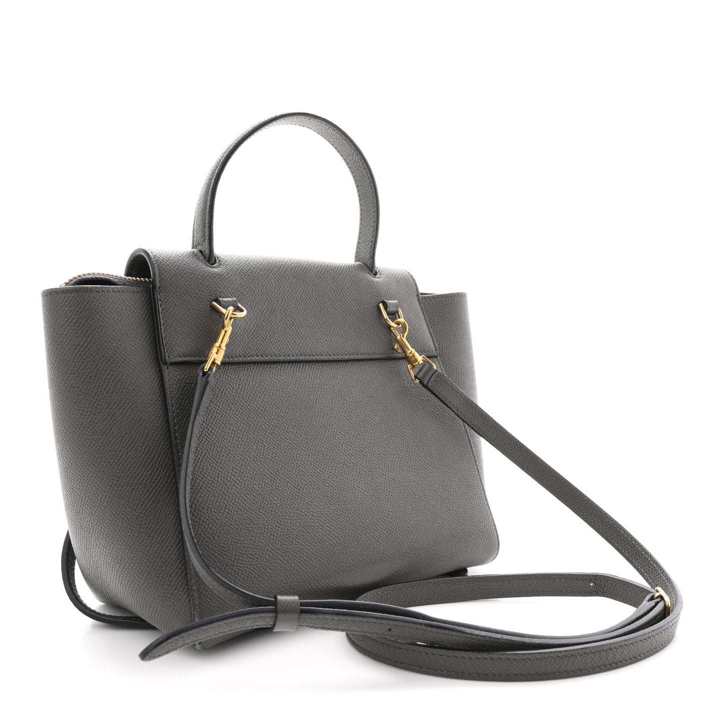 Grained Calfskin Nano Belt Bag Grey