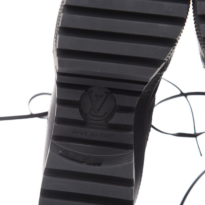 Louis Vuitton Suede Calfskin Monogram LV Black Heart Laureate Platform Desert Boots 37 Black 6 of 7