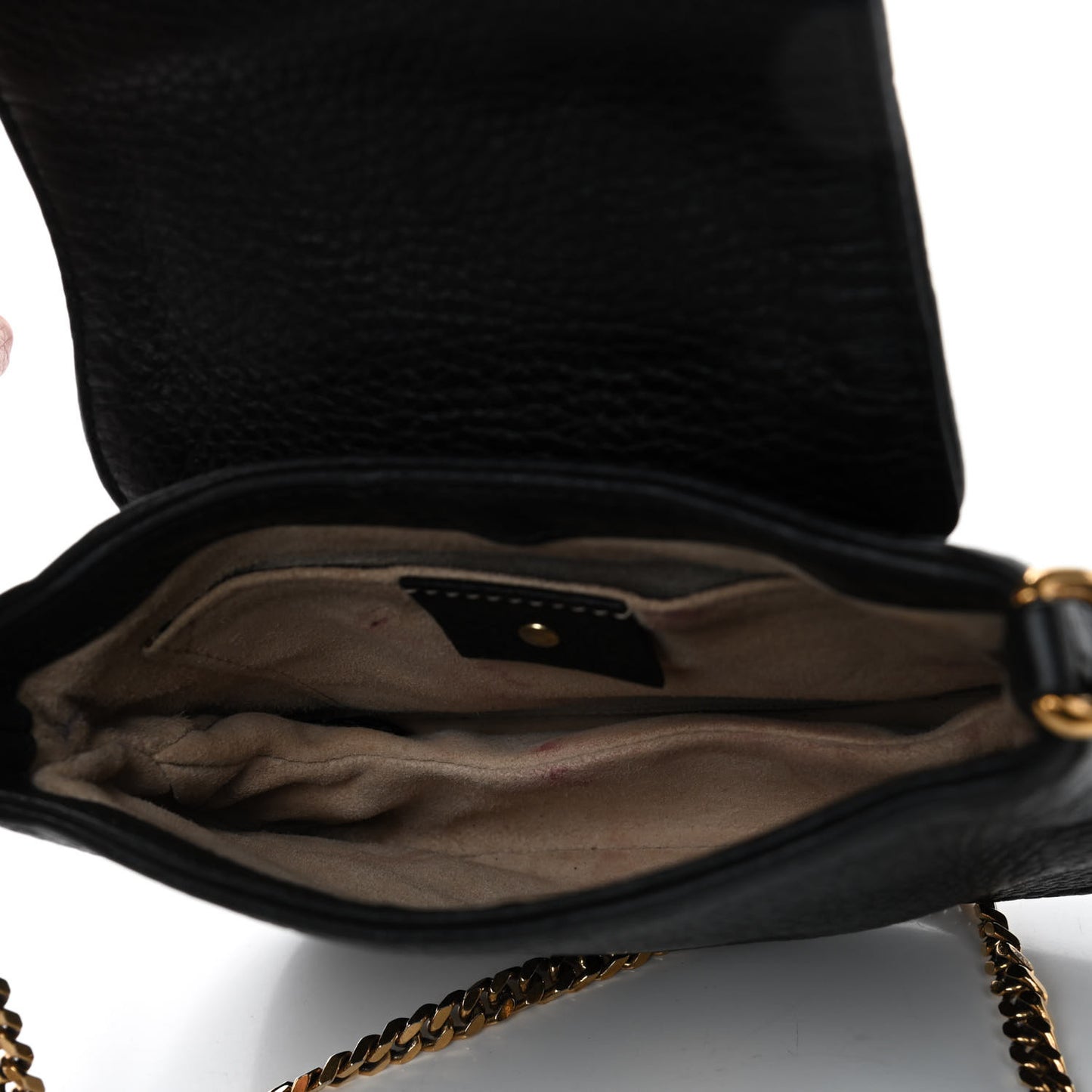 Pebbled Calfskin Small 1973 Chain Shoulder Bag Black