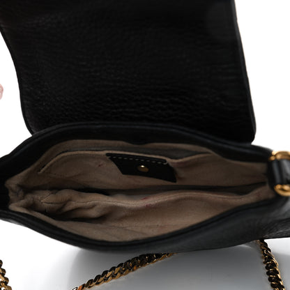 Gucci Pebbled Calfskin Small 1973 Chain Shoulder Bag Black 4 of 4