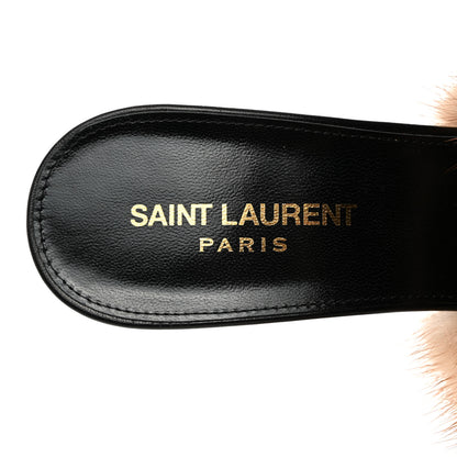 Saint Laurent Mink Calfskin Roy Mule Sandals 40 Tan 5 of 9