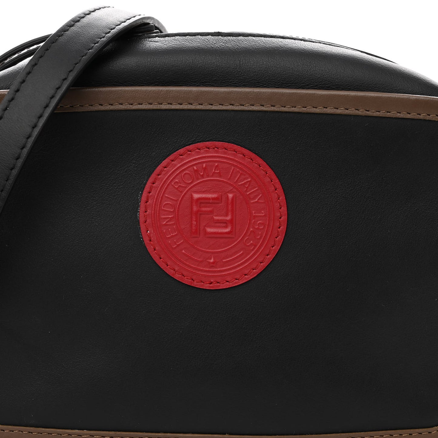 Vitello Century Matte Stamp Patch Bi-Color Mini Camera Case Black Maya Fragola