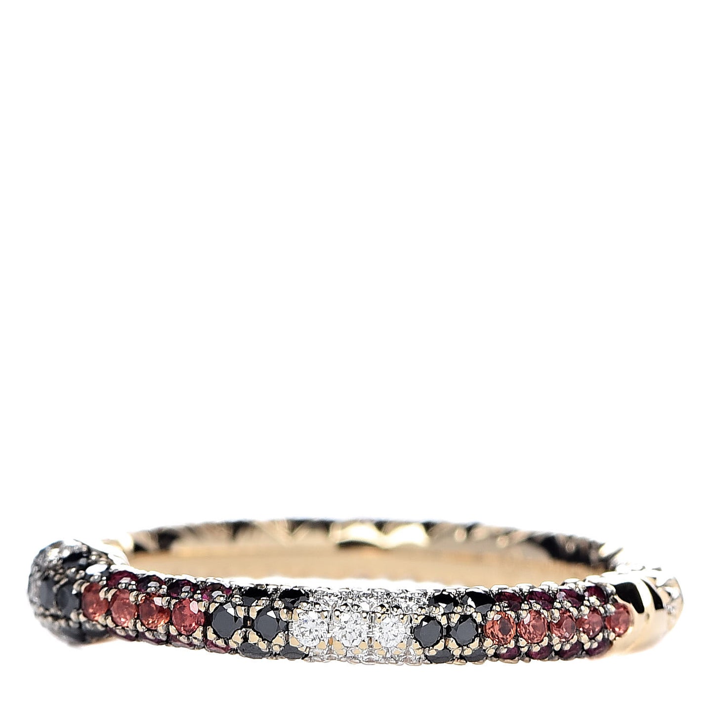 18K Yellow Gold Black Diamond Topaz Sapphire Ouroboros Snake Ring 51 5.75