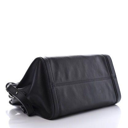 Alexander McQueen Pebbled Calfskin Small Skull Padlock Zip Around Tote Black 4 of 10