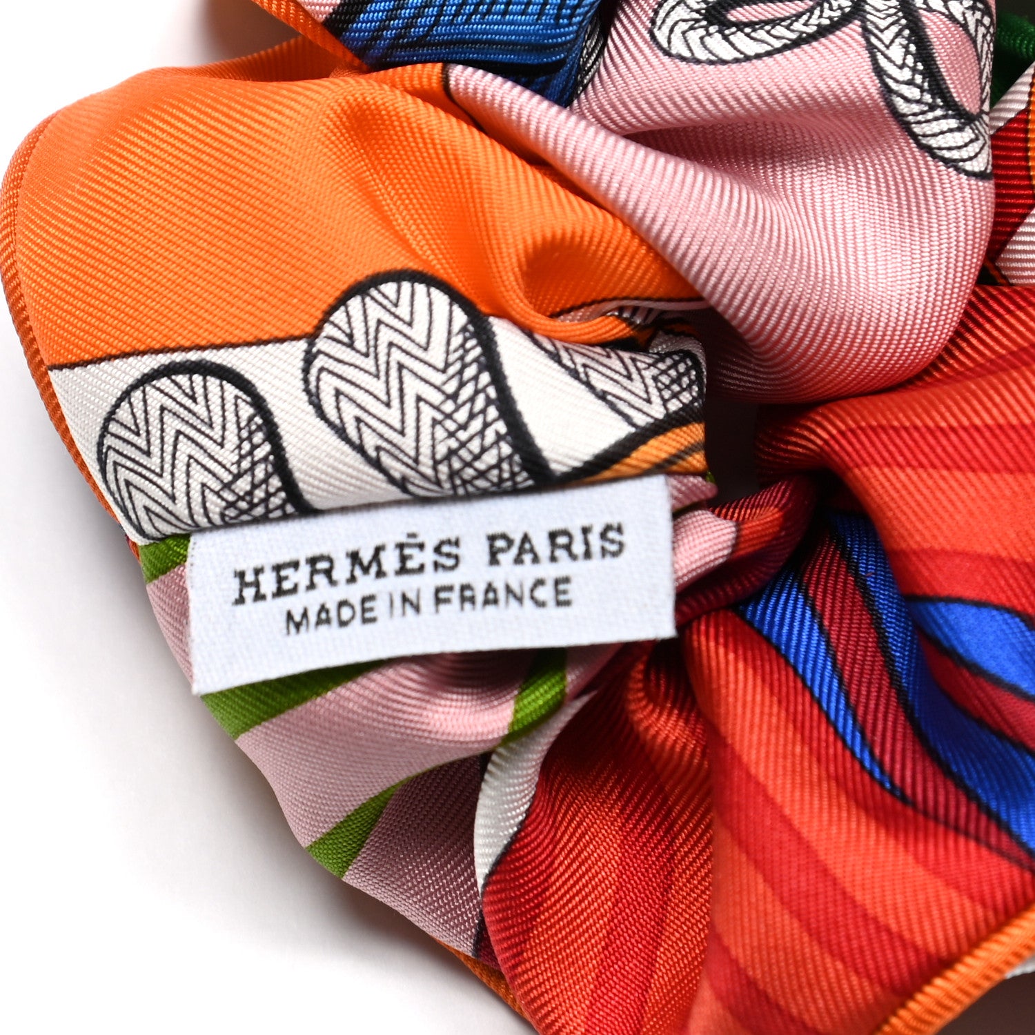 Hermes Silk Patchwork Claudia Scrunchie 3 of 3