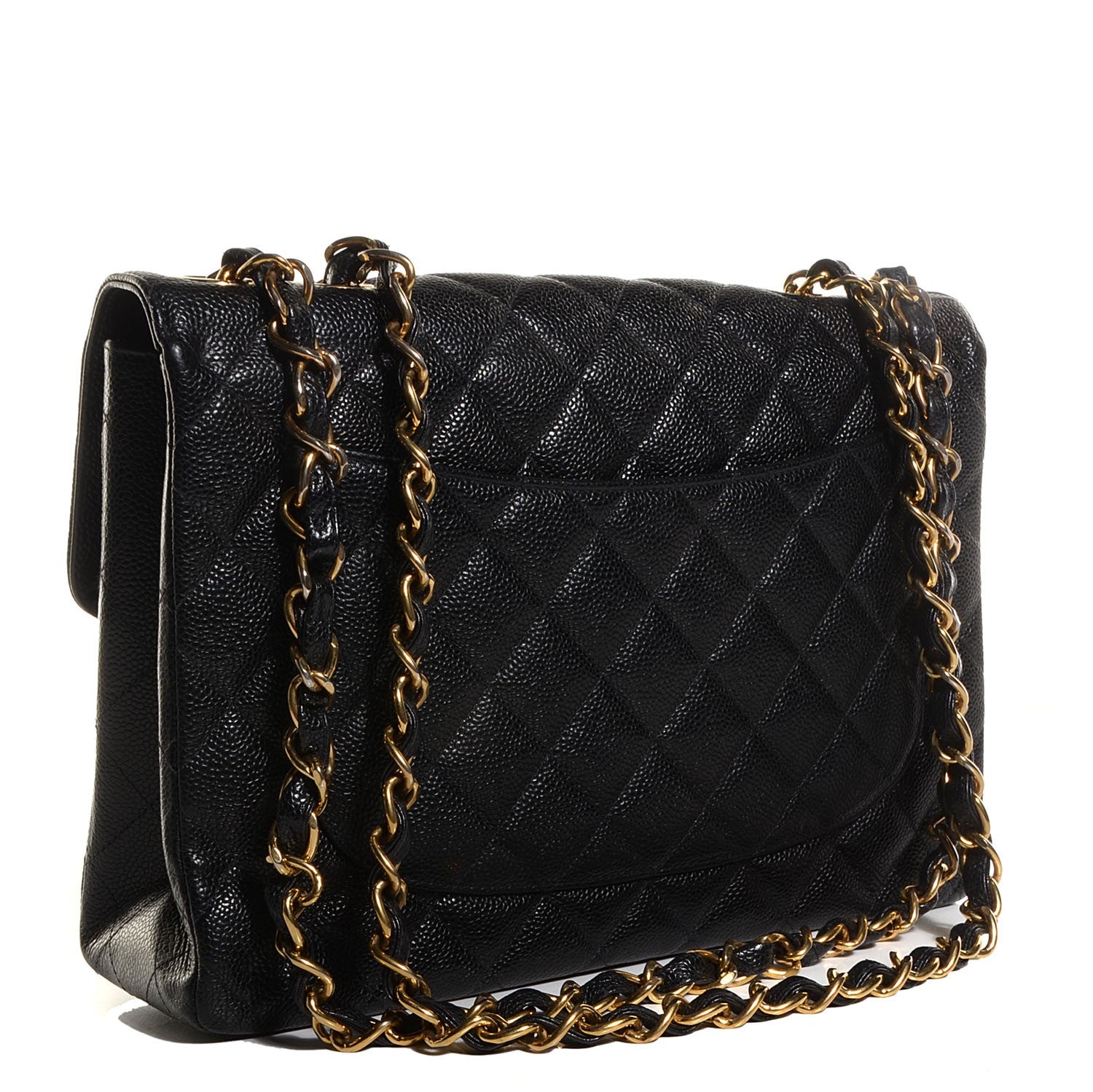 Chanel Caviar Quilted Jumbo Single Flap Black 3 of 8