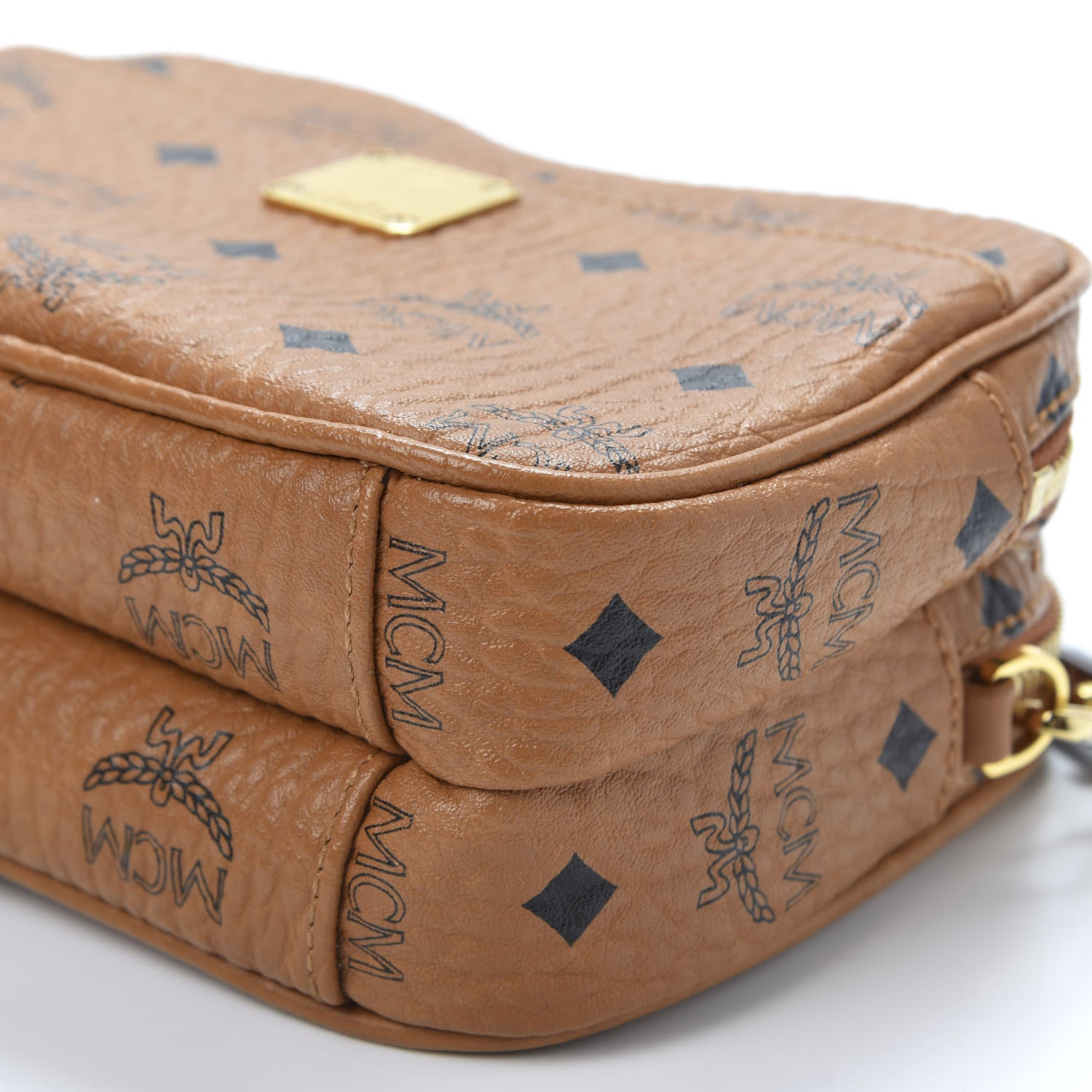 MCM Visetos Camera Crossbody Bag Cognac 6 of 9