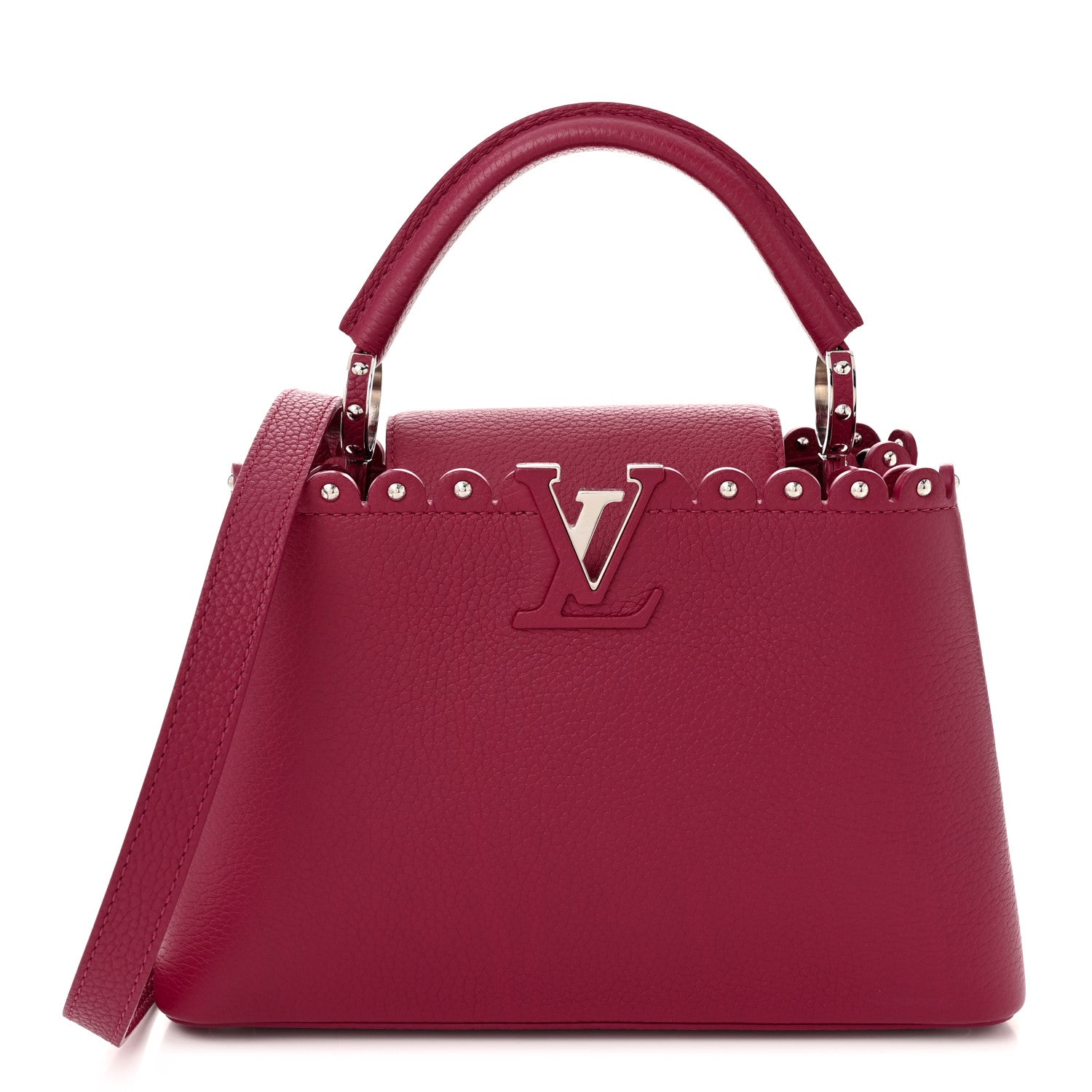 Louis Vuitton Taurillon Lace Croquets Capucines BB Groseille 1 of 9