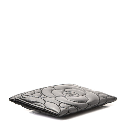Chanel Lambskin Camellia Embossed Card Holder Black 4 of 8
