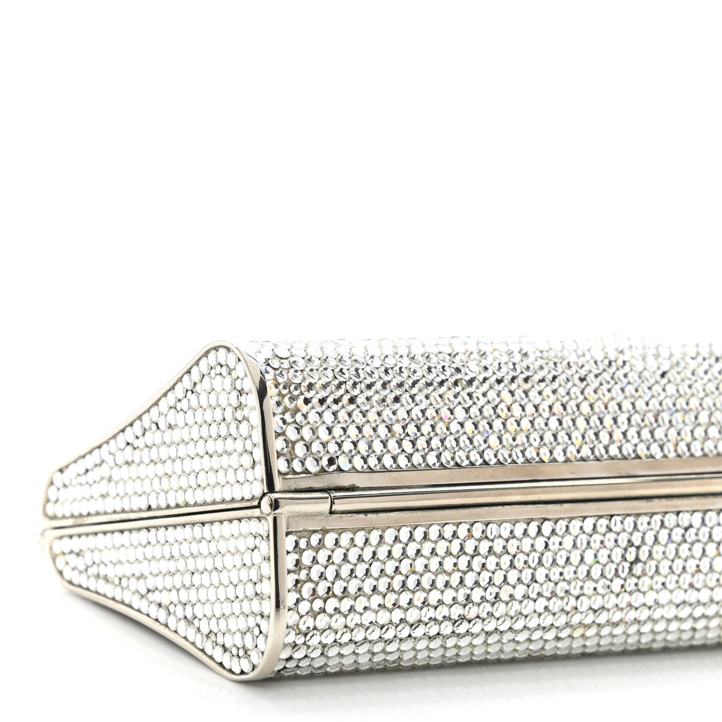 Swarovski Crystal Minaudiere Clutch Silver
