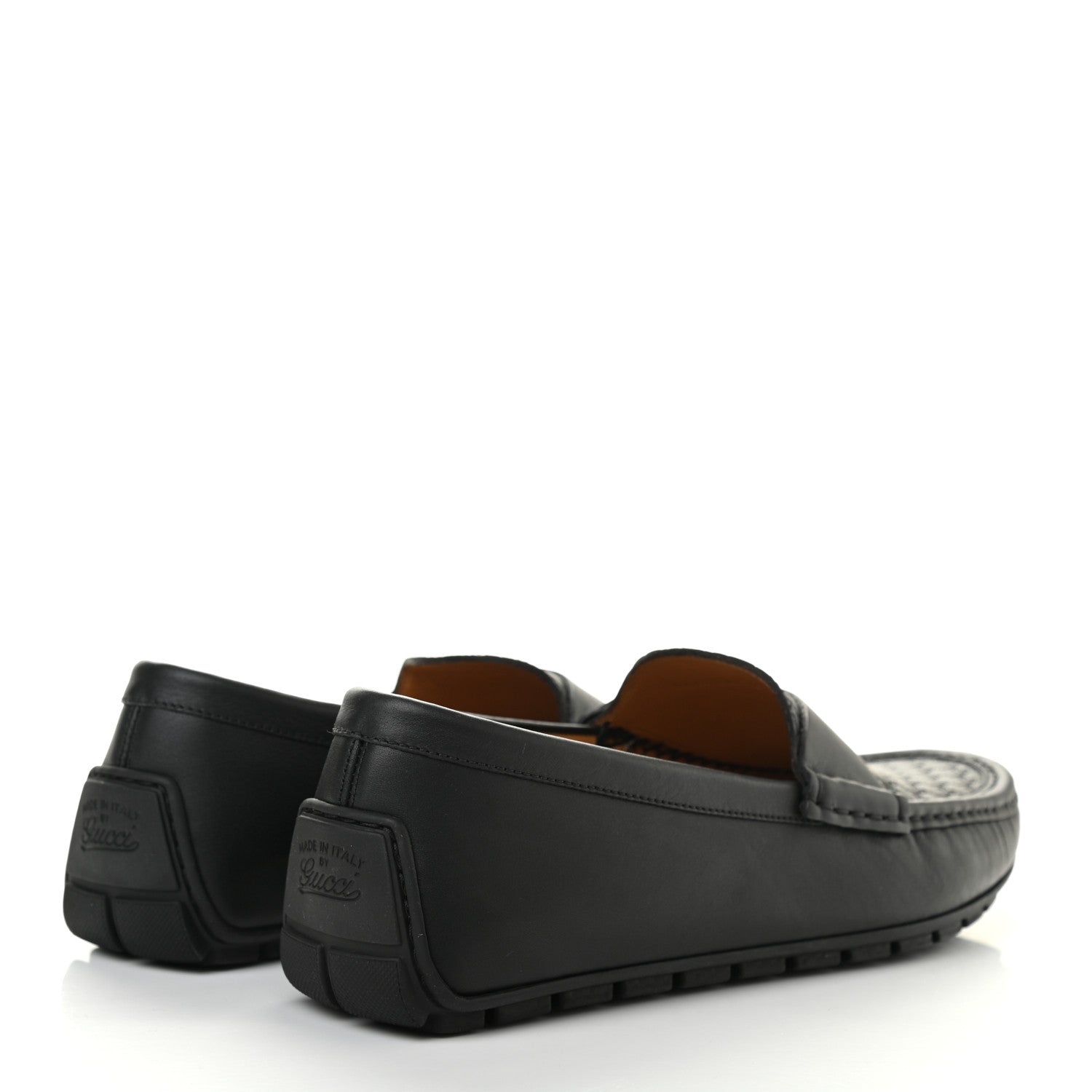Gucci Calfskin Miro Soft Microguccissima Mens Driver Loafers 8 Black 4 of 8