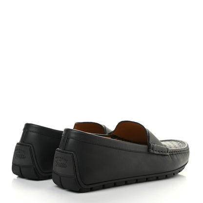 Gucci Calfskin Miro Soft Microguccissima Mens Driver Loafers 8 Black 4 of 8