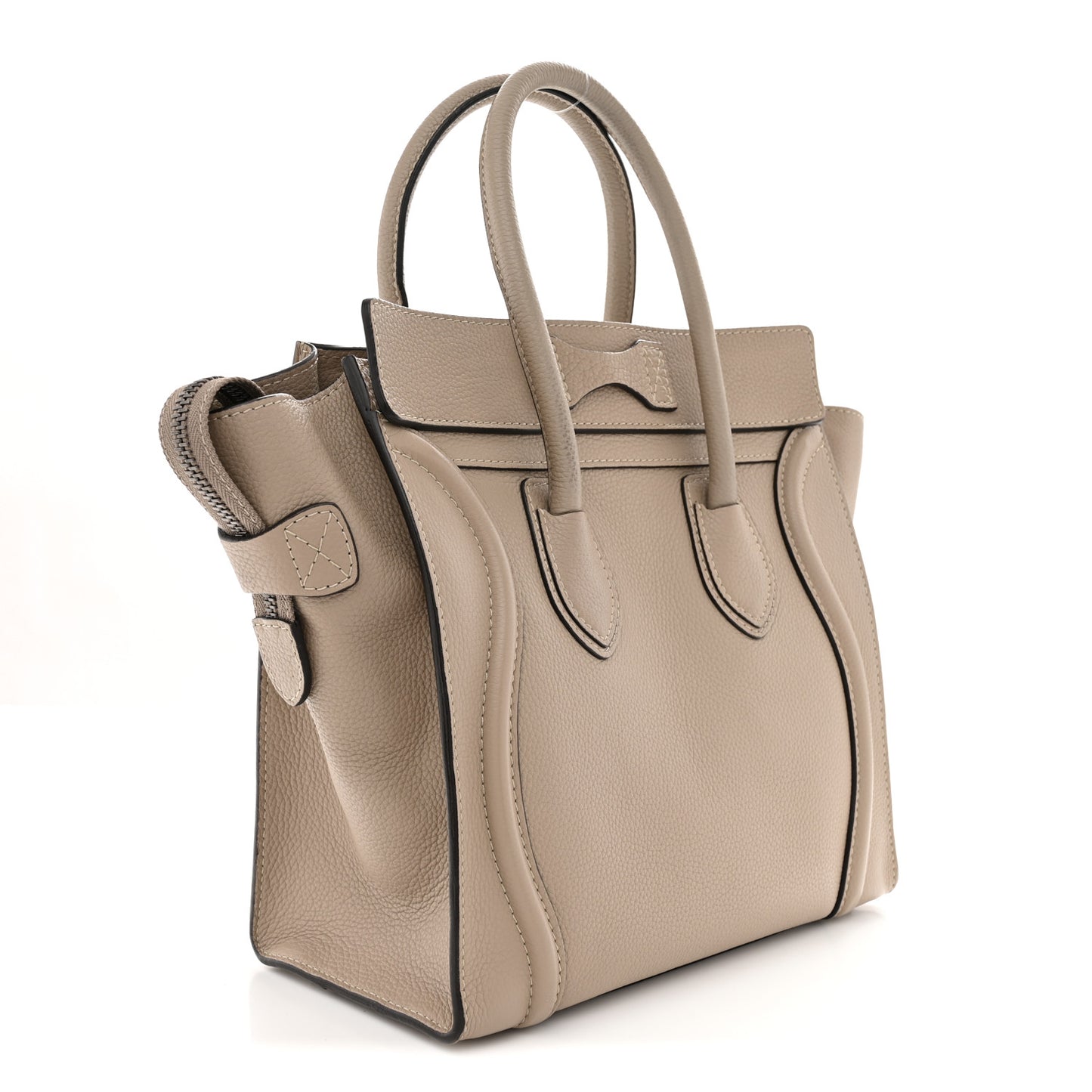 Drummed Calfskin Micro Luggage  Dune