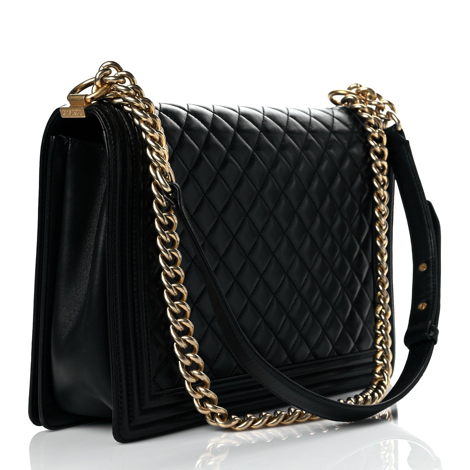 Chanel Lambskin Quilted Large Boy Flap Black 3 of 19