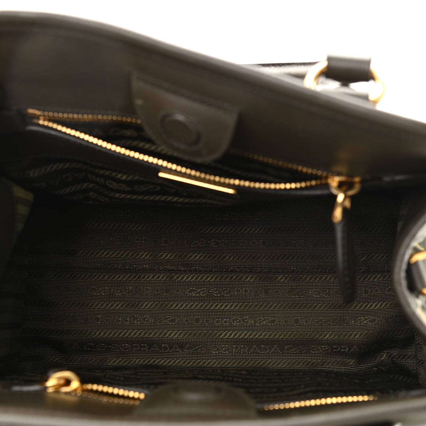 Saffiano Tessuto Nylon Impunturato Quilted Shopper Militare Soleil
