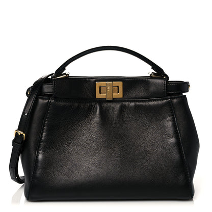 Fendi Nappa Mini Peekaboo Iconic Satchel Black 1 of 13
