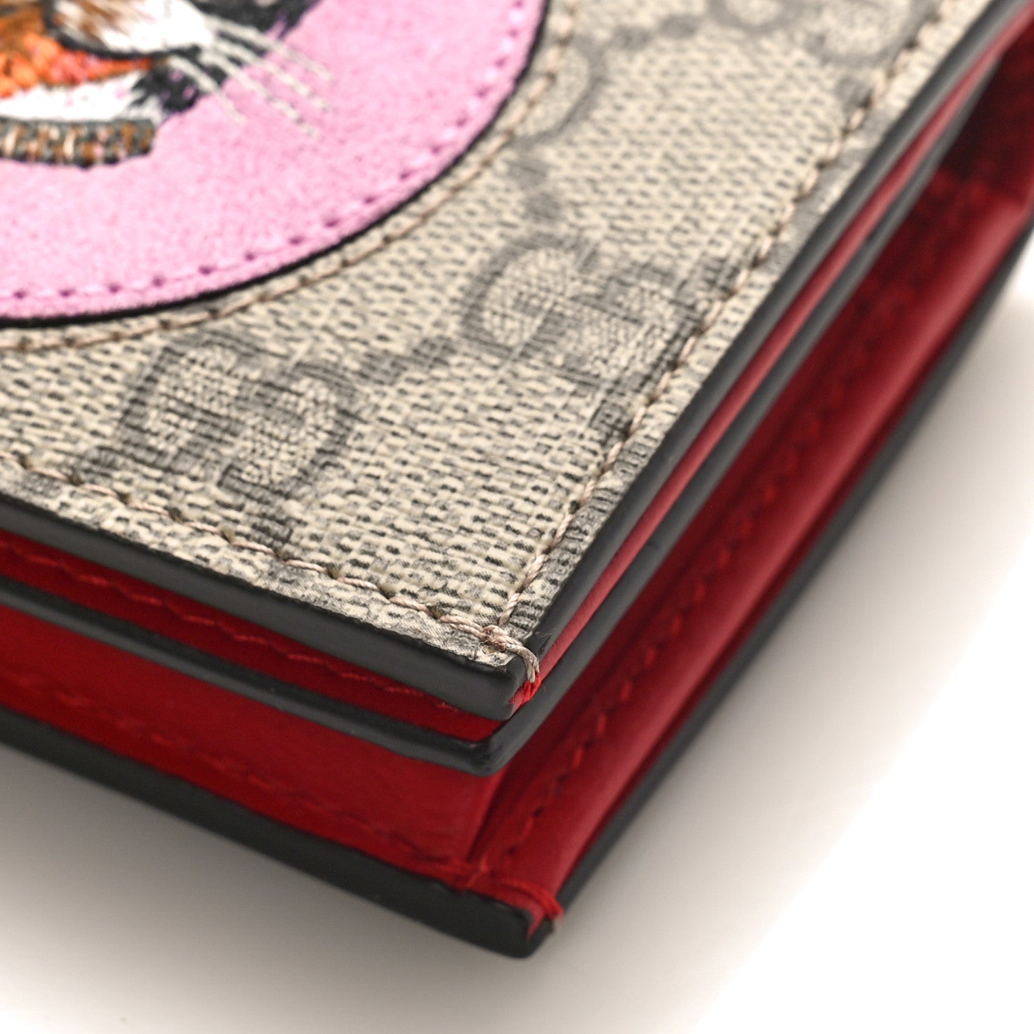 Gucci GG Supreme Monogram Bosco Patch Card Case Wallet Beige 8 of 8