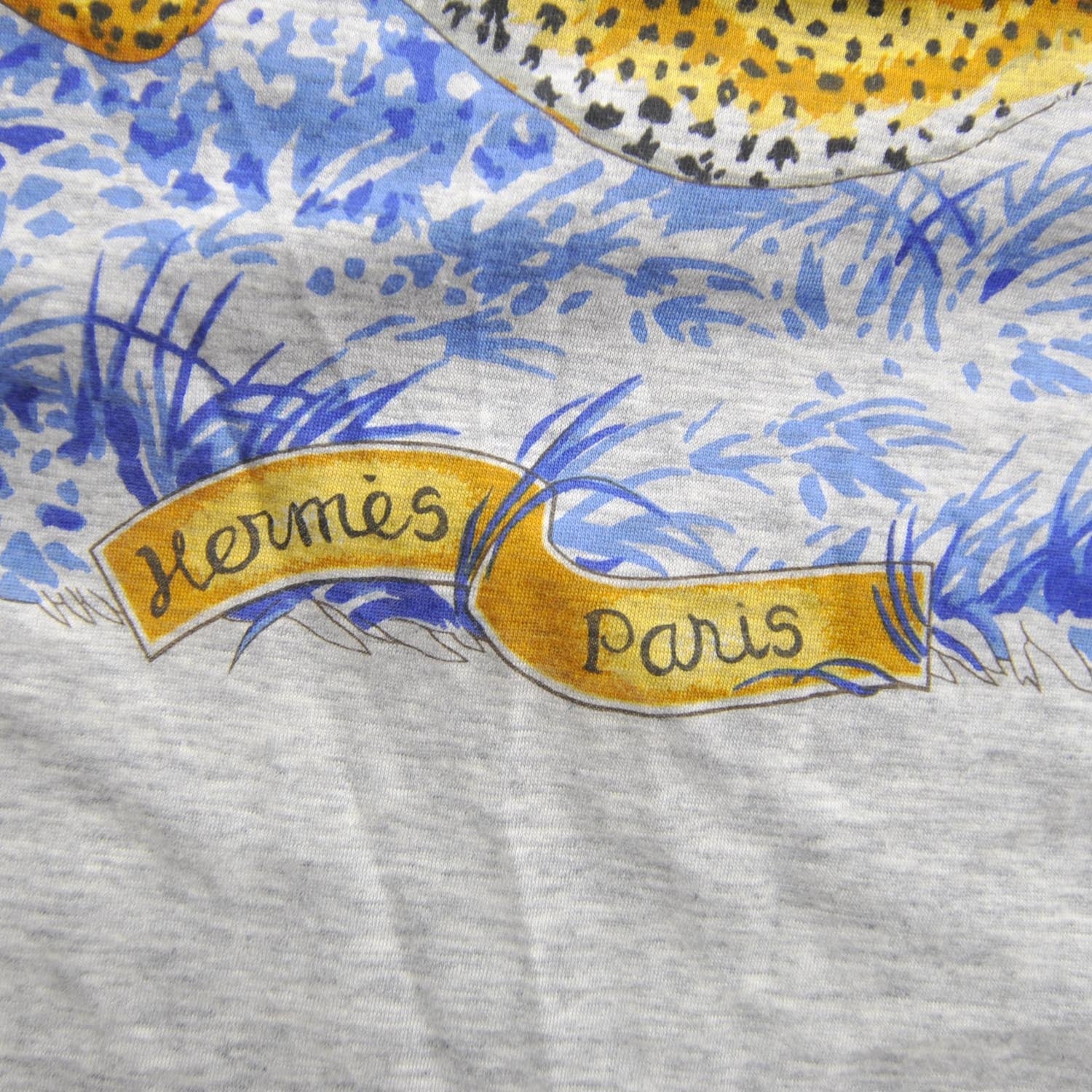 Hermes Cotton Guepards T-Shirt Scarf Gris 7 of 7
