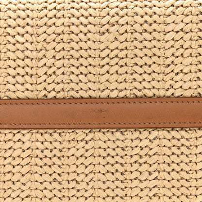 Prada Raffia City Calfskin Whipstitch Medium Paradigme Bag Naturale Caramel 14 of 22