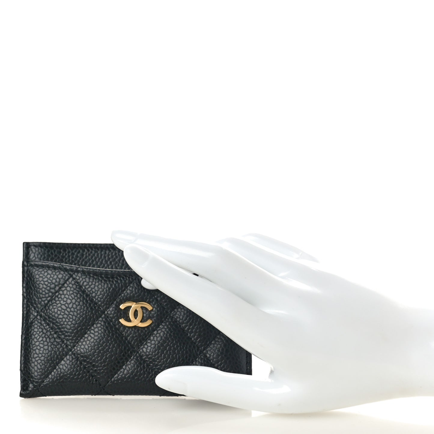 Caviar Quilted Card Holder Black