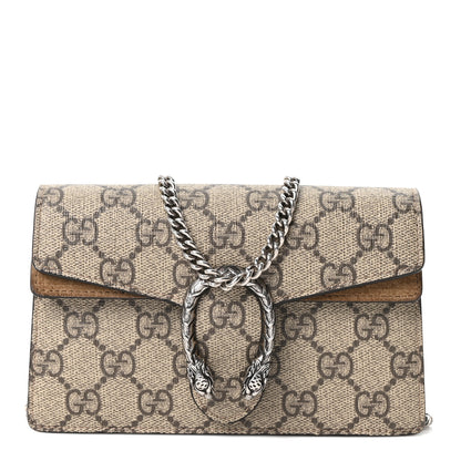 Gucci GG Supreme Monogram Super Mini Dionysus Shoulder Bag Taupe 1 of 10