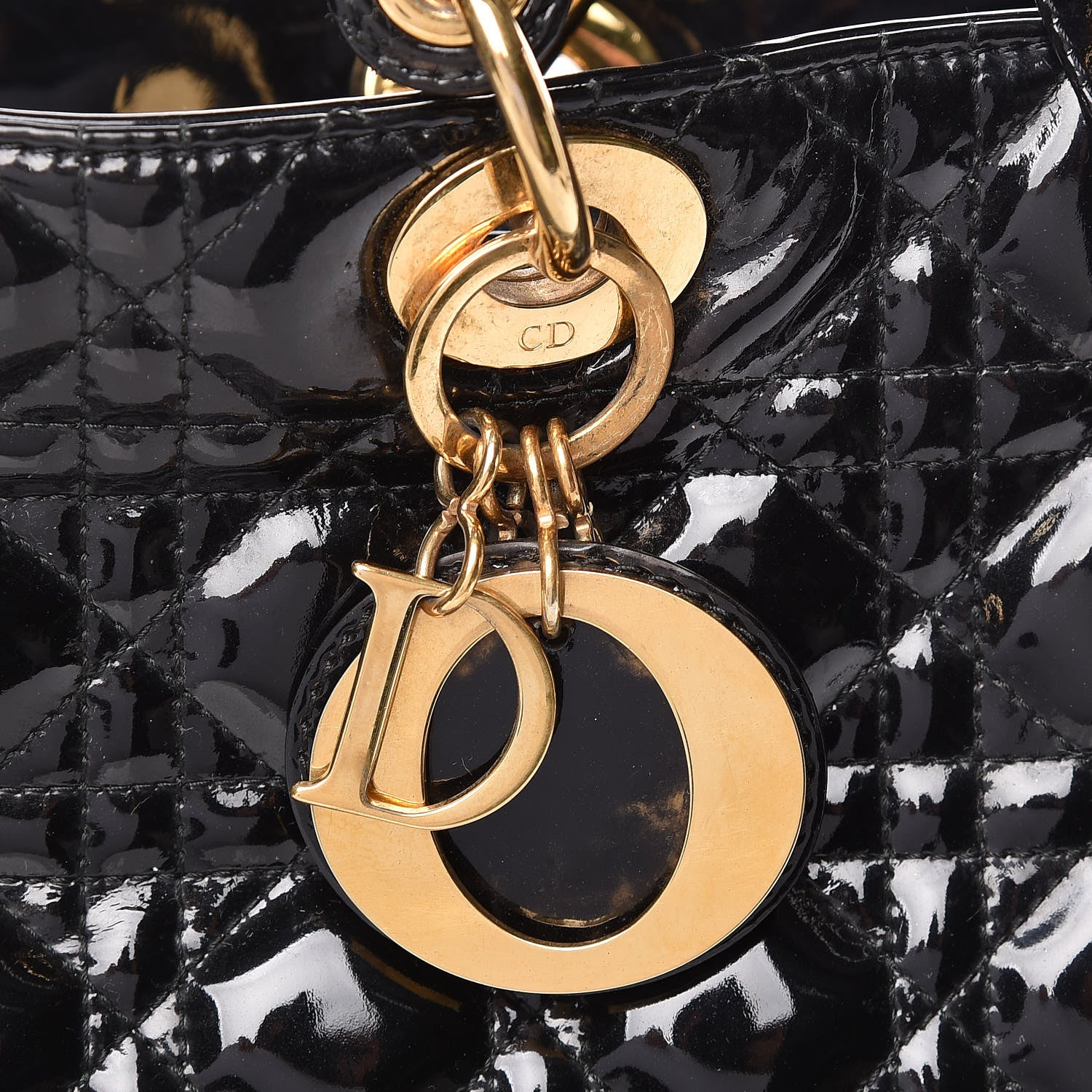 Christian Dior Patent Cannage Large Lady Dior Black 9 of 14