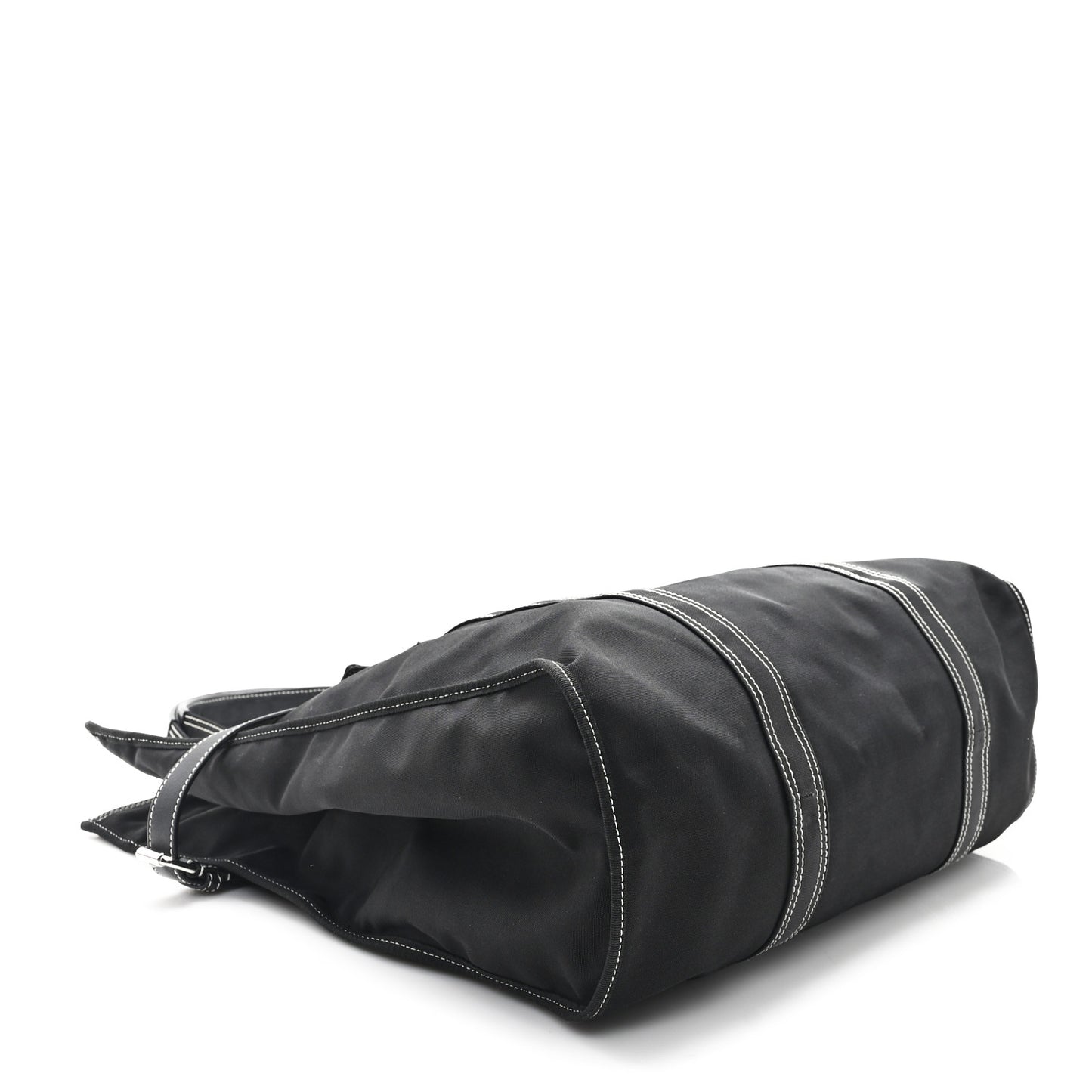 Canvas Calfskin Rockstud Large Tote  Black