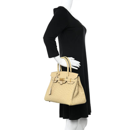 Hermes Ostrich Birkin 30 Parchemin 3 of 11