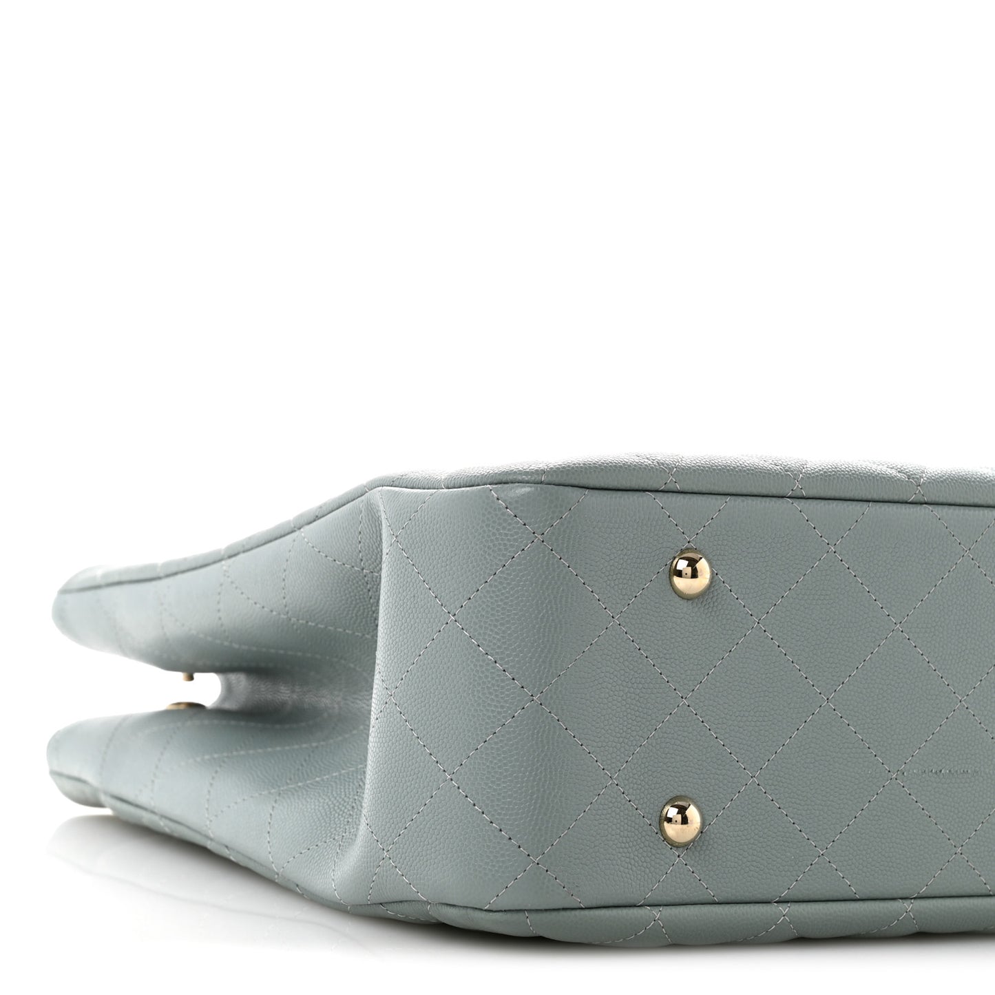 Caviar Quilted Large Classic Shopping Tote Light Green