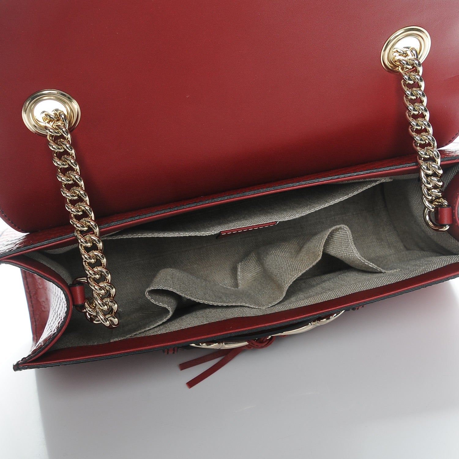 Gucci Microguccissima Medium Emily Chain Shoulder Bag Red 5 of 7